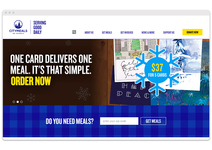 Sanky Citymeals on Wheels Website Before Redesign